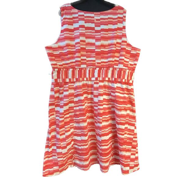 Roz & Ali Sleeveless Fit and Flare Curvy Swing Dress Women Plus 24W Pink & White - Picture 2 of 7